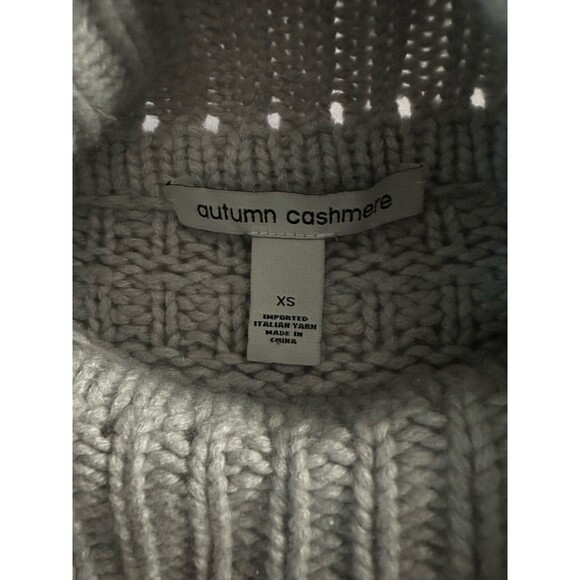 Autumn Cashmere Women's Gray Cashmere Blend Sweater Chunky Knit Pullover Sz XS - Picture 4 of 6